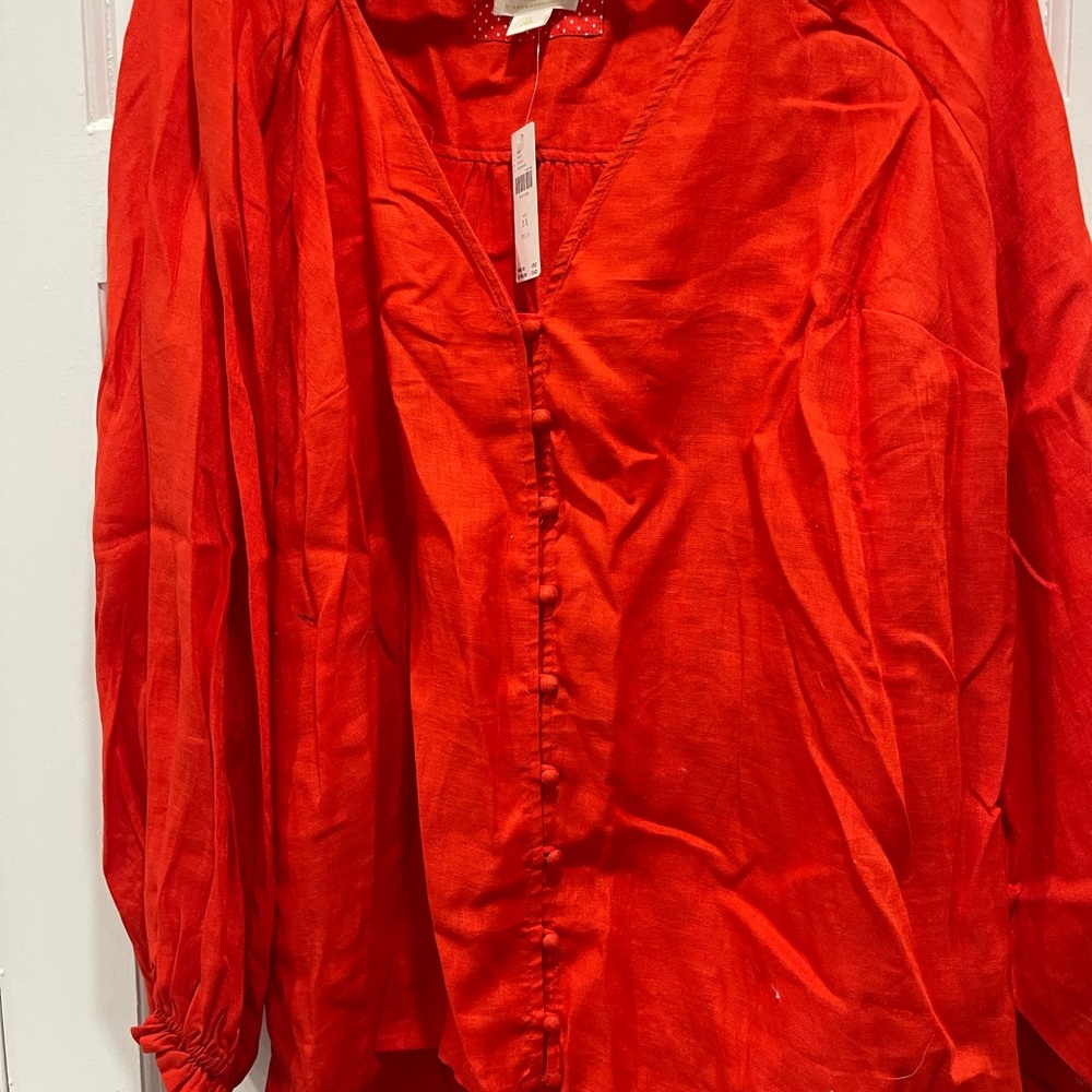 Anthropologie Maeve Scarlet Blouse